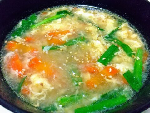 にんじんニラたまごの春雨スープ